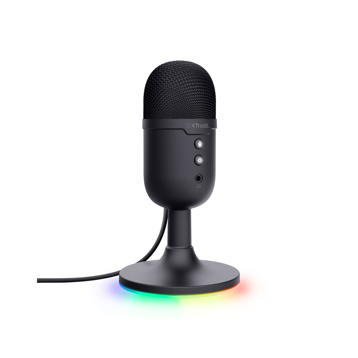 Micrófono Trust GXT 234 Yunix RGB Usb Streaming - Negro
