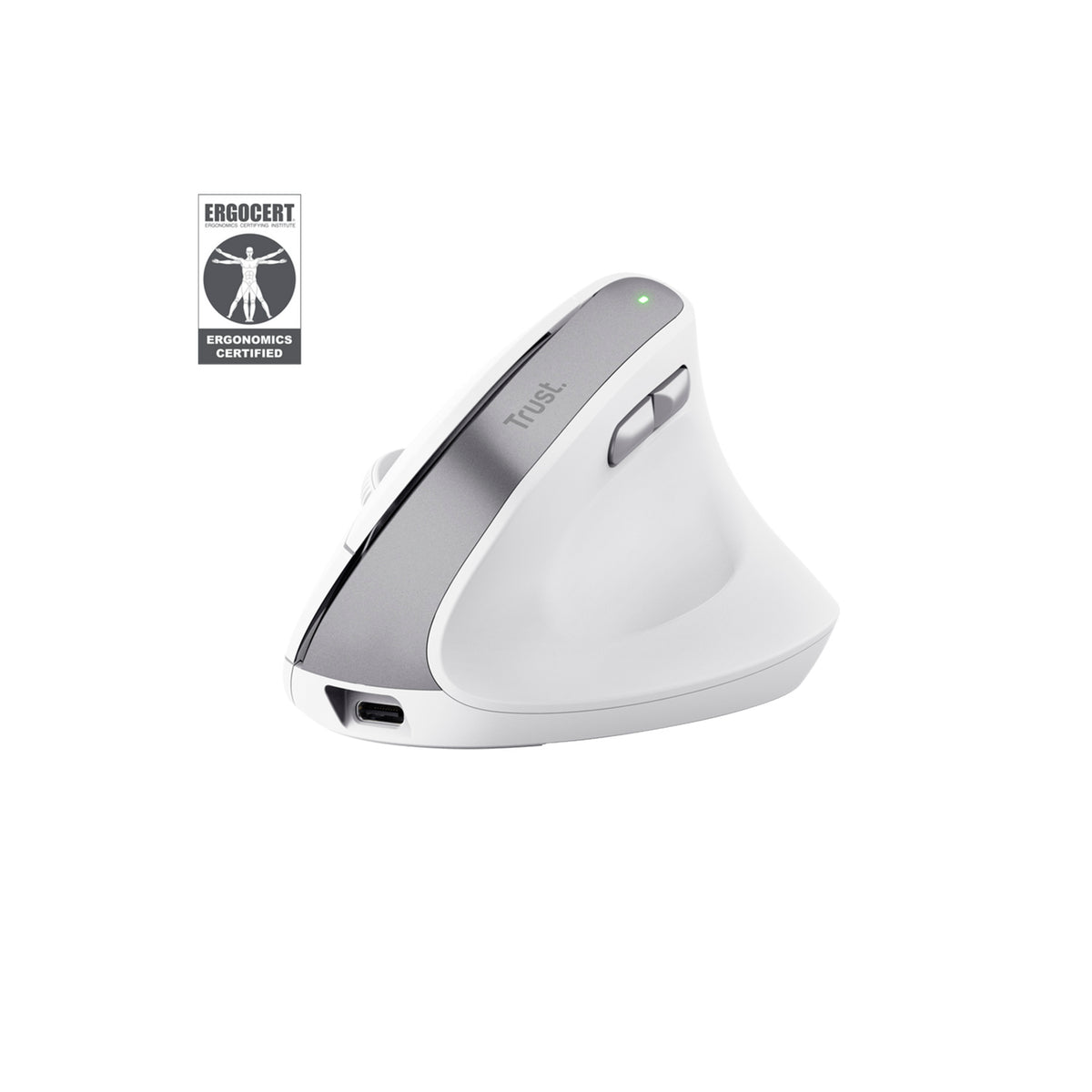 Mouse Trust Bayo II inalámbrico Ergonómico - Blanco