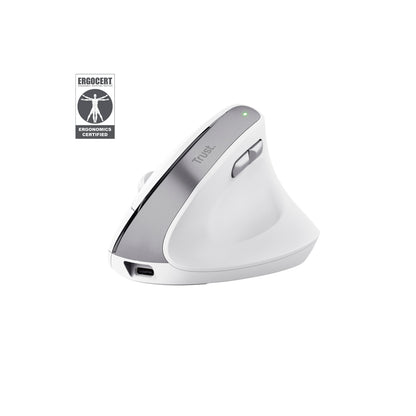 Mouse Trust Bayo II inalámbrico Ergonómico - Blanco