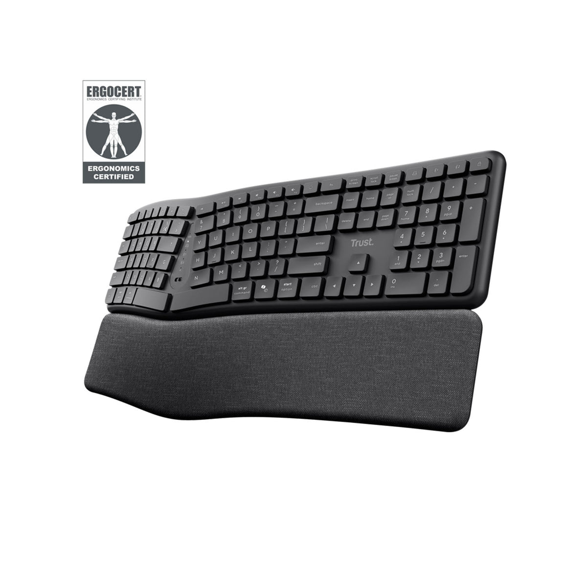 Teclado Trust Keyra Inalámbrico ergonómico multidispositivo