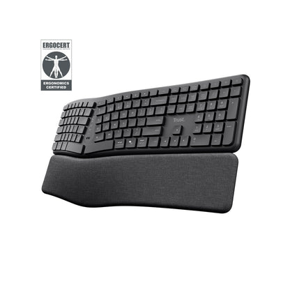 Teclado Trust Keyra Inalámbrico ergonómico multidispositivo
