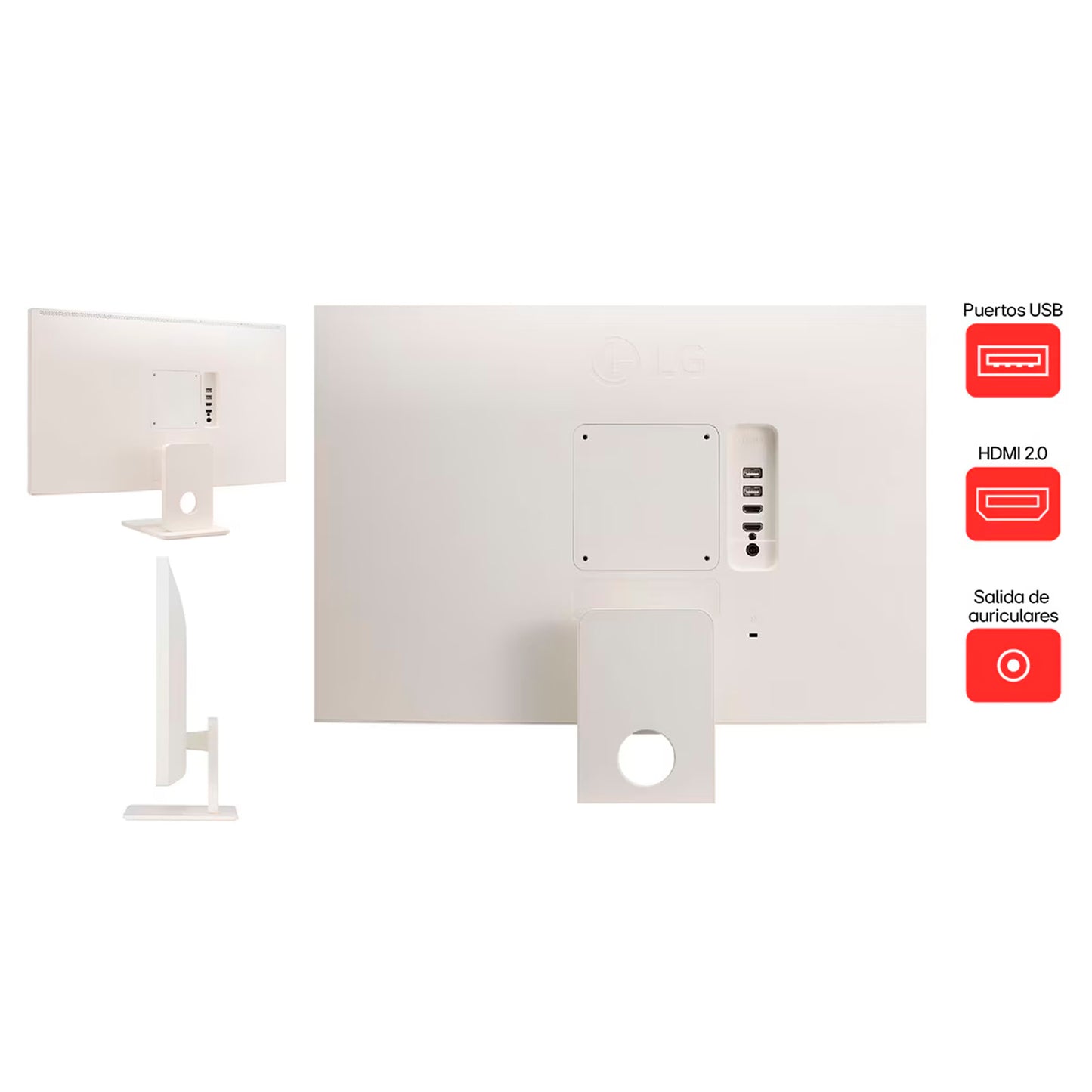 Combo Monitor LG 27U511SA Smart 27 IPS Bluetooth WebOs + Diadema Logitech H390 USB Blanca + Obsequio Tarjeta DirecTV GO