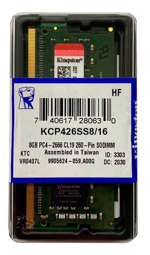 Memoria Ram 16gb Ddr4 2666 Mhz Kingston Para Portatil O Aio