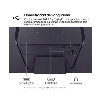 Monitor Gamer UltraGear LG 32” 32GS60QC-B QHD 180Hz 1ms