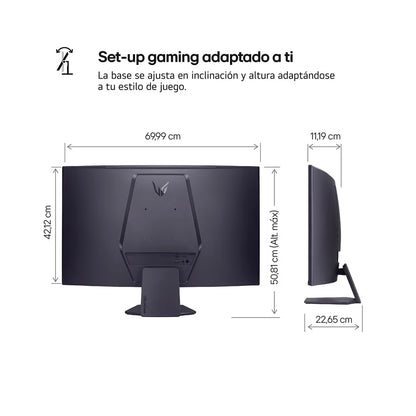 Monitor Gamer UltraGear LG 32” 32GS60QC-B QHD 180Hz 1ms