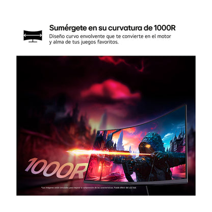 Monitor Gamer UltraGear LG 32” 32GS60QC-B QHD 180Hz 1ms