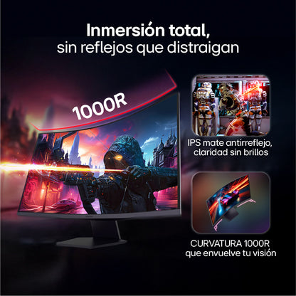 Monitor Curvo Gamer UltraGear LG 27GS60QC QHD 180Hz 1ms 27”