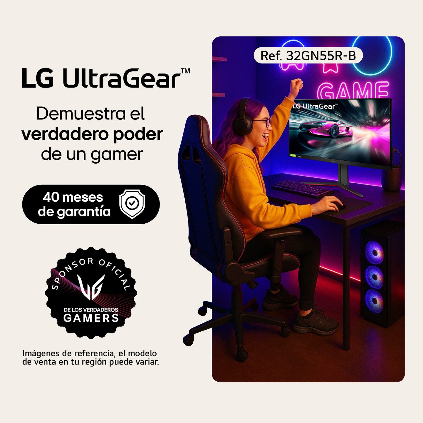 Monitor Gamer LG 32GN55R-B 32 VA FHD 1ms 165Hz AMD FreeSynC