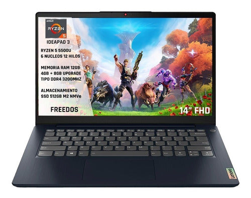Portatil Lenovo Ideapad Amd Ryzen 5 5500u 12gb Ssd 512gb 14