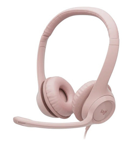 Audífonos / Diadema Micrófono Logitech Usb Headset H390 Rosa