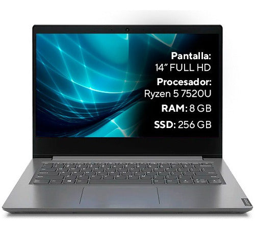 Portátil Lenovo V14 Ryzen 5 7520u Ram 8gb Ssd 256gb Fhd 14
