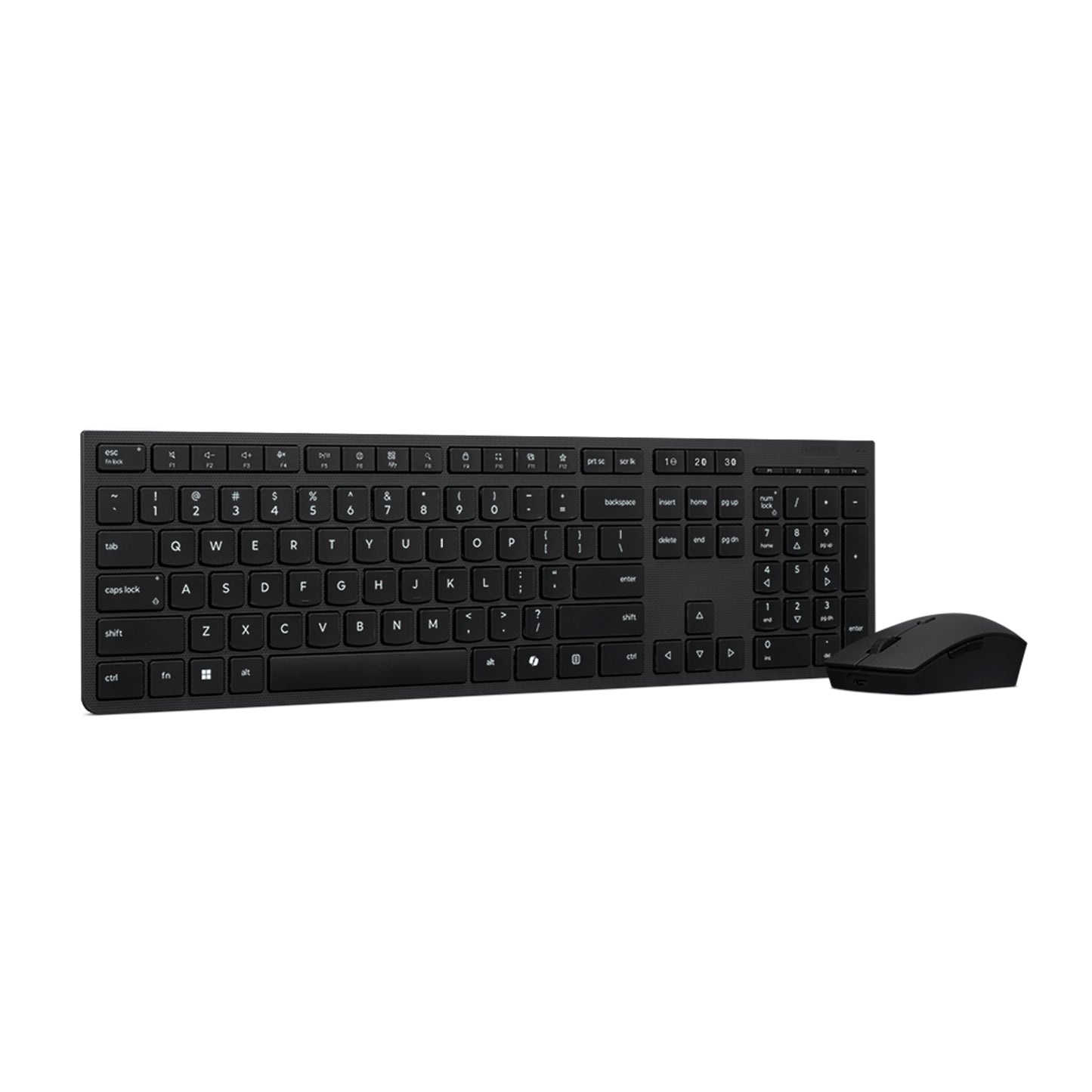 Combo teclado y mouse lenovo inalambrico recargable - Negro