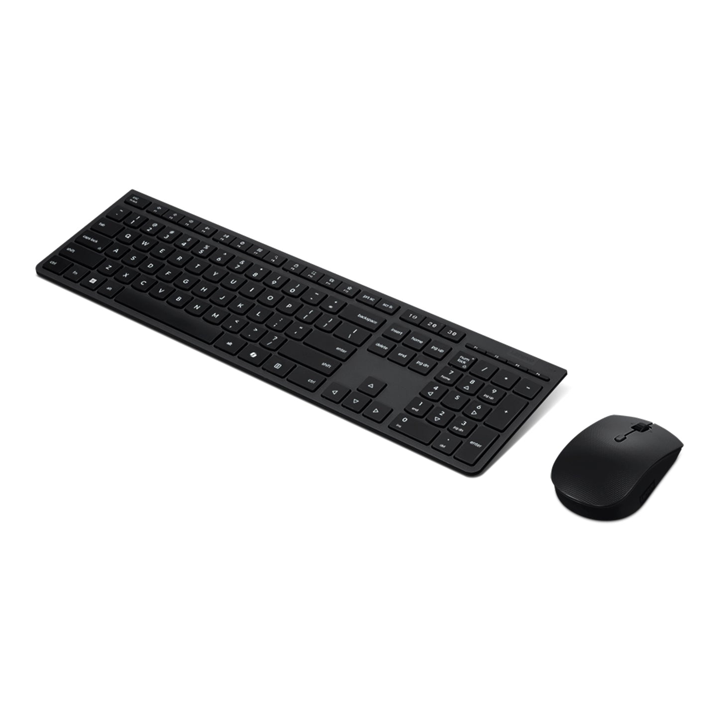 Combo teclado y mouse lenovo inalambrico recargable - Negro