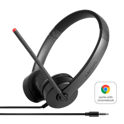 Diadema Lenovo Essential estereo 3.5 mm  - Negro