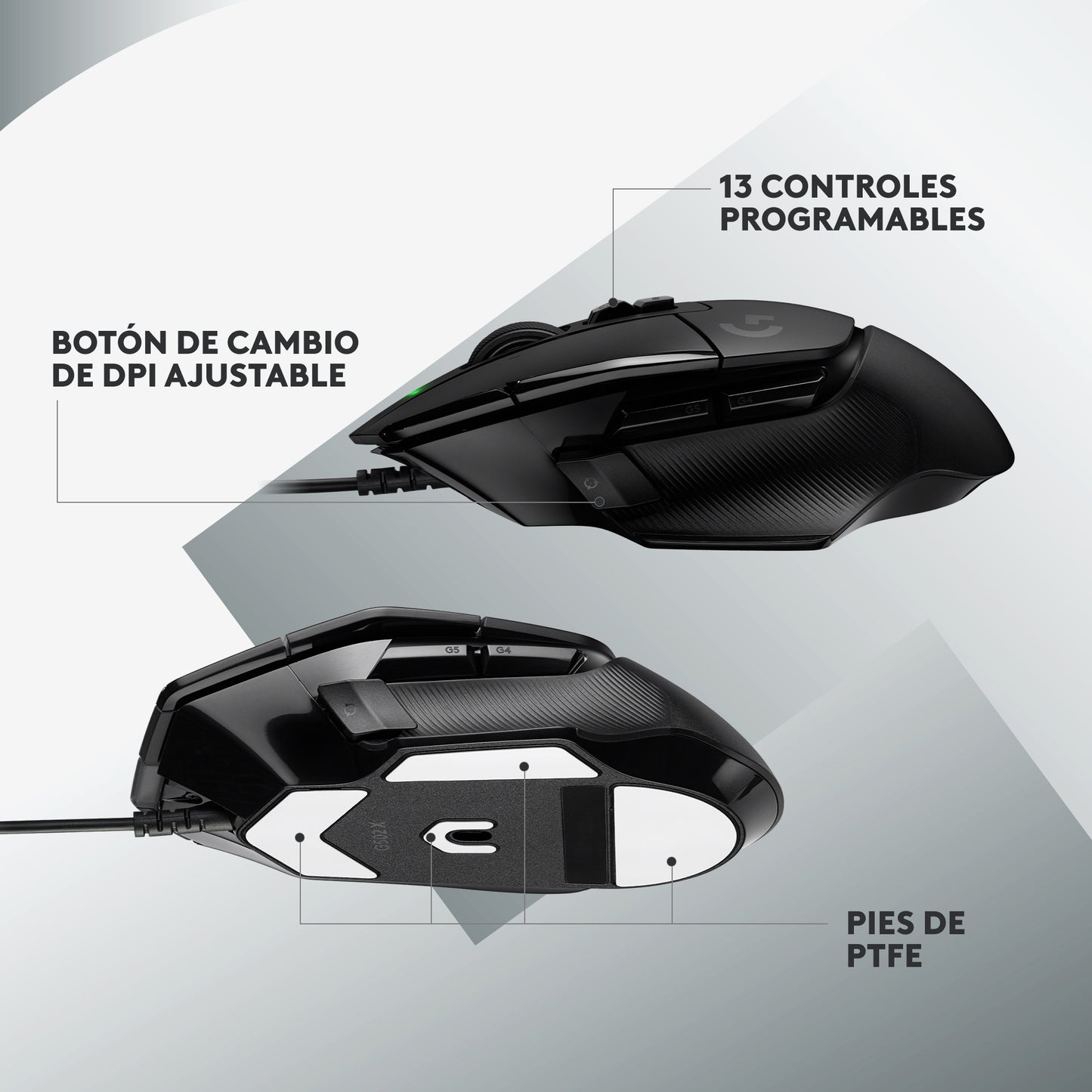 Mouse Gaming Logitech G502 X LIGHTFORCE HERO 25K Negro