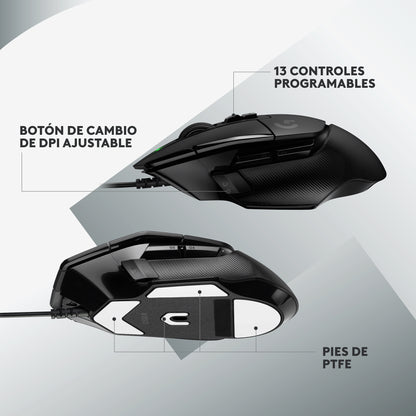 Mouse Gaming Logitech G502 X LIGHTFORCE HERO 25K Negro