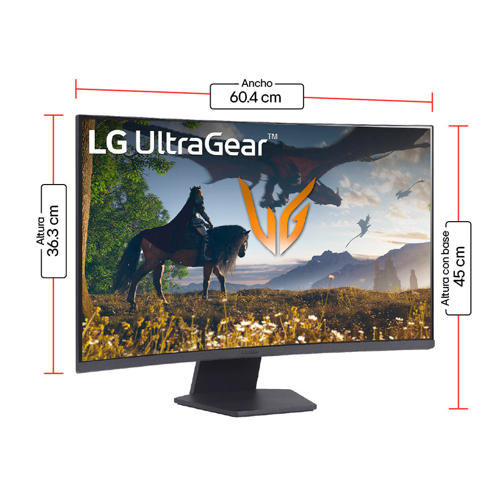 Monitor Curvo Gamer UltraGear LG 27GS60QC QHD 180Hz 1ms 27”