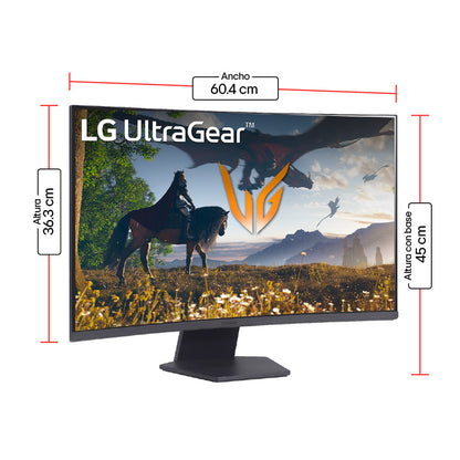 Monitor Curvo Gamer UltraGear LG 27GS60QC QHD 180Hz 1ms 27”
