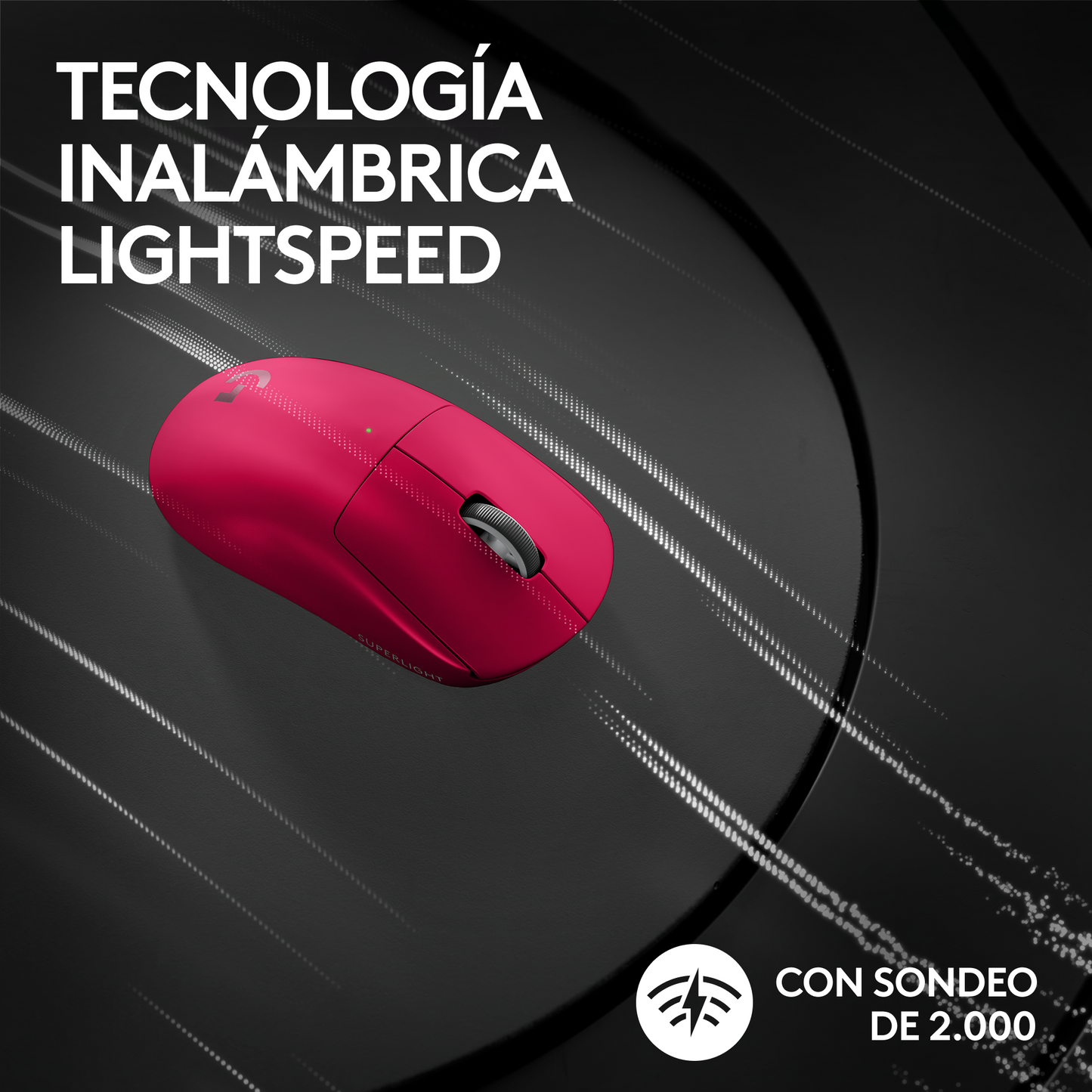 Mouse Logitech Gamer Inalámbrico Pro X SUPERLIGHT 2 Magenta