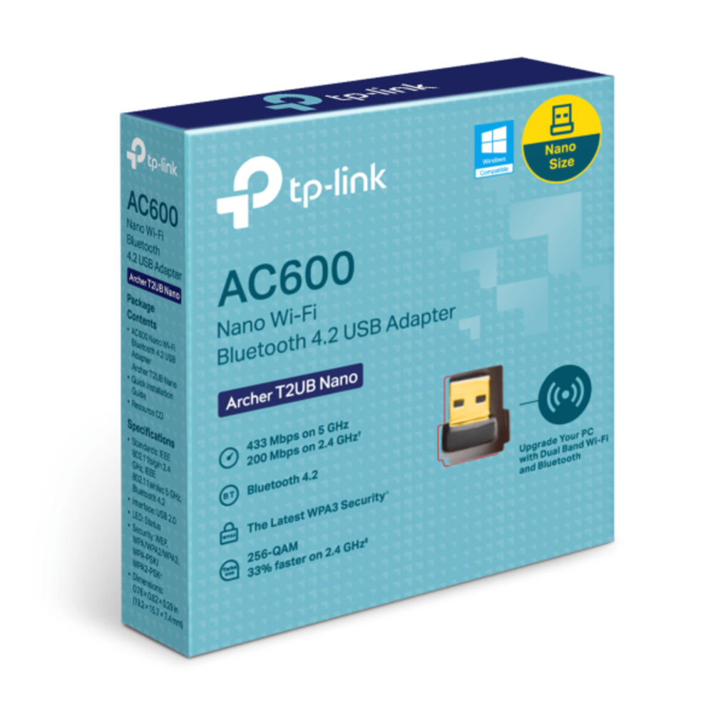 Tp-link Archer T2ub Nano Adaptador Wifi Ac600 Bluetooth Usb