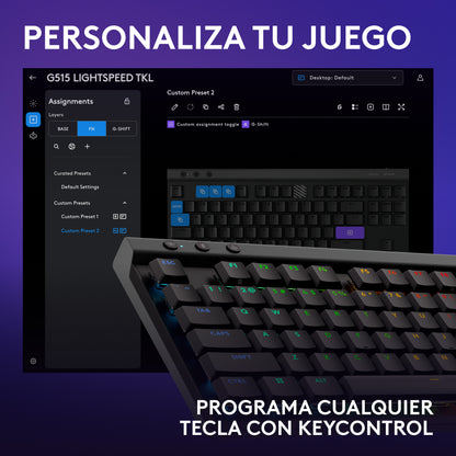 Teclado Inalámbrico Logitech G G515 Gamer LIGHTSPEED RGB TKL