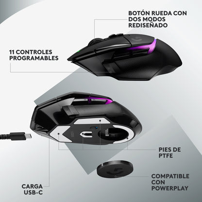 Mouse Gaming Inalámbrico Logitech G502 X Plus LIGHTFORCE