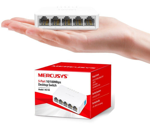 Switch De Escritorio Mercusys Ms105 5 Puertos 10/100 Mbps