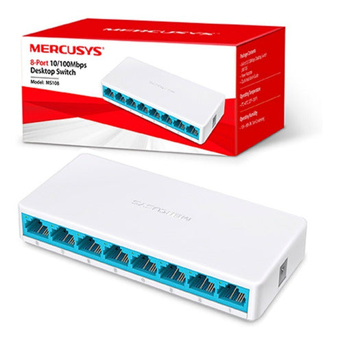 Switch De Escritorio Mercusys Ms108 8 Puertos 10/100mbps