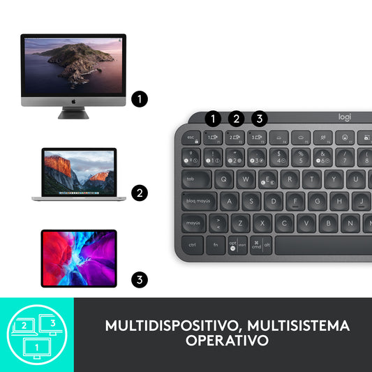 Teclado Logitech mx keys mini Bluetooth Win y Mac - grafito