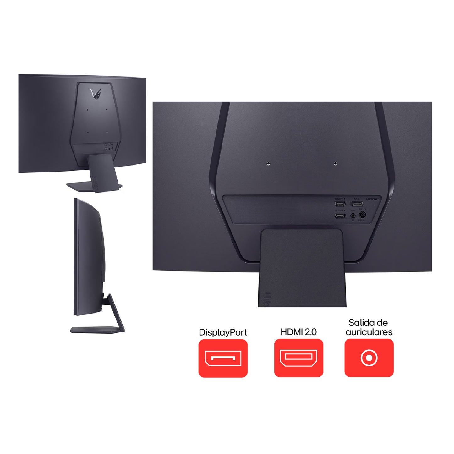 Monitor Gamer UltraGear LG 32” 32GS60QC-B QHD 180Hz 1ms