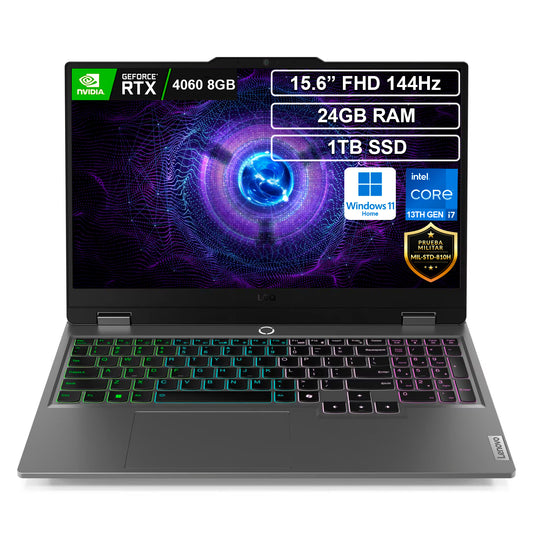 Portátil Lenovo LOQ Core i7 13650HX 24GB 1TB RTX 4060 Win 11