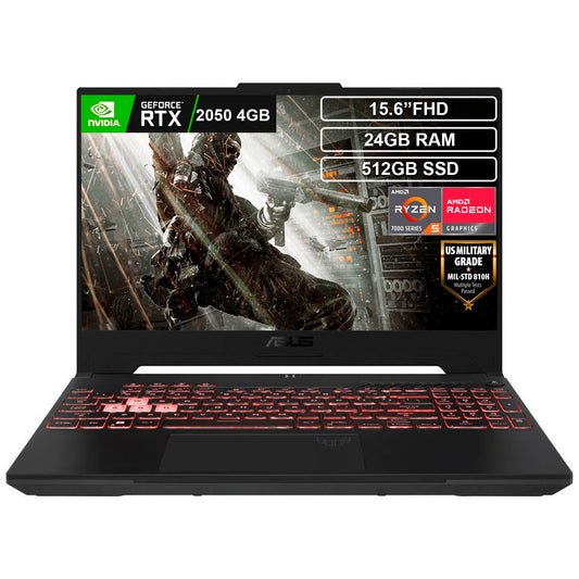 Portátil Gamer Asus Tuf Ryzen 5 7535HS 24gb 512GB RTX2050