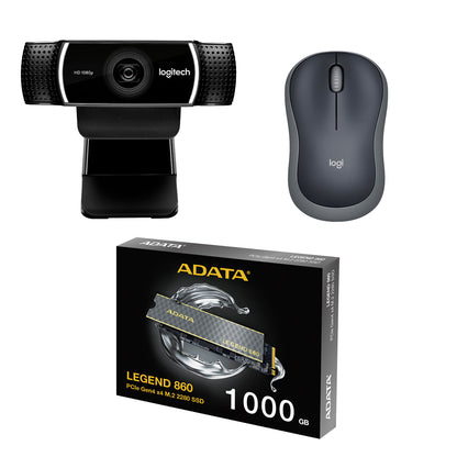 logitech Camara Web C922 Pro + Mouse M185 + Ssd M2 Adata 1TB