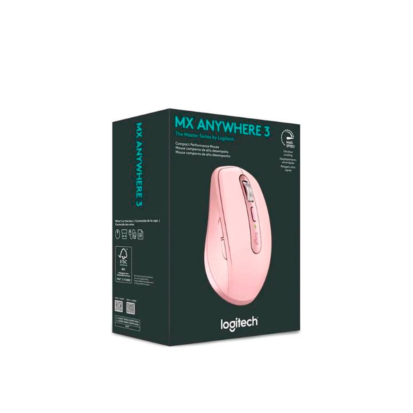Mouse inalámbrico Logitech MX ANYWHERE 3S Recargable - Rosa