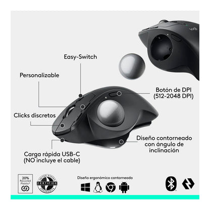 Mouse Inalambrico Logitech Mx Ergo S Recargable Unifying