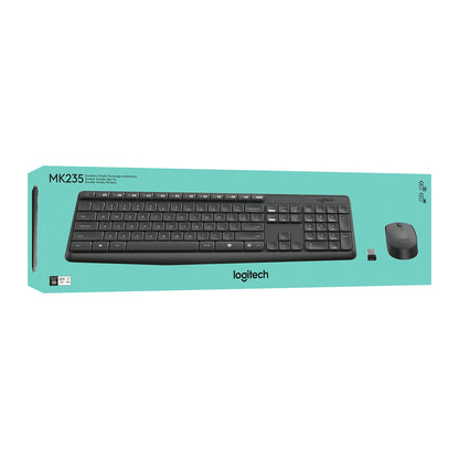 Combo Teclado y Mouse Logitech Mk235 Inalámbrico Negro