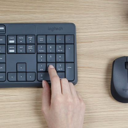 Combo Teclado y Mouse Logitech Mk235 Inalámbrico Negro