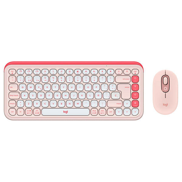 Combo Teclado y Mouse Logitech Pop Icon Rosado