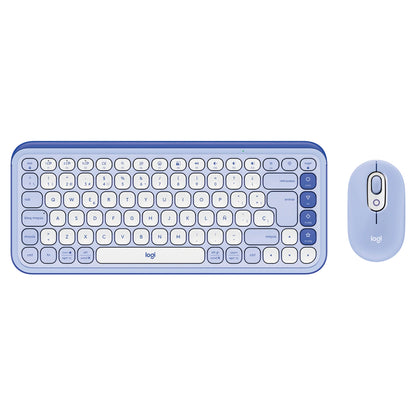 Combo Teclado y Mouse Logitech Pop Icon Lila y Blanco
