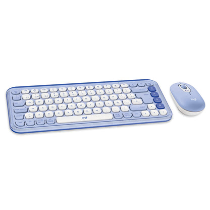 Combo Teclado y Mouse Logitech Pop Icon Lila y Blanco
