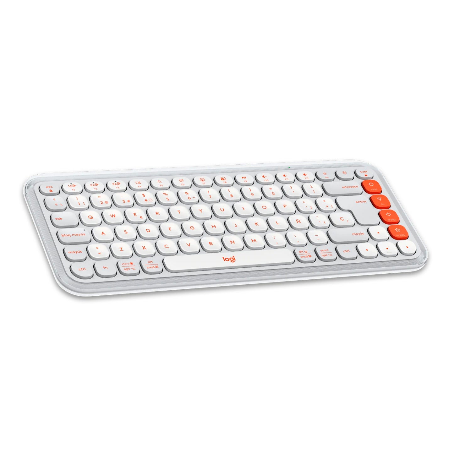 Combo Teclado y Mouse Logitech Pop Icon Blanco y naranja