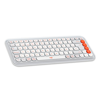 Combo Teclado y Mouse Logitech Pop Icon Blanco y naranja
