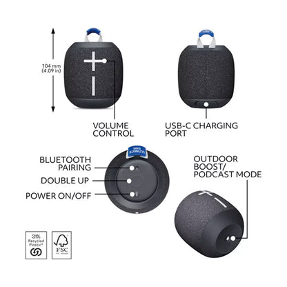 Parlante Ultimate Ears Wonderboom 4 Bluetooth Negro