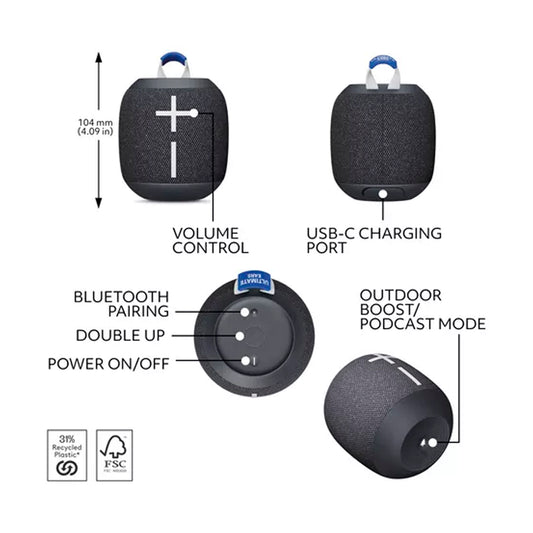 Parlante Ultimate Ears Wonderboom 4 Bluetooth Negro