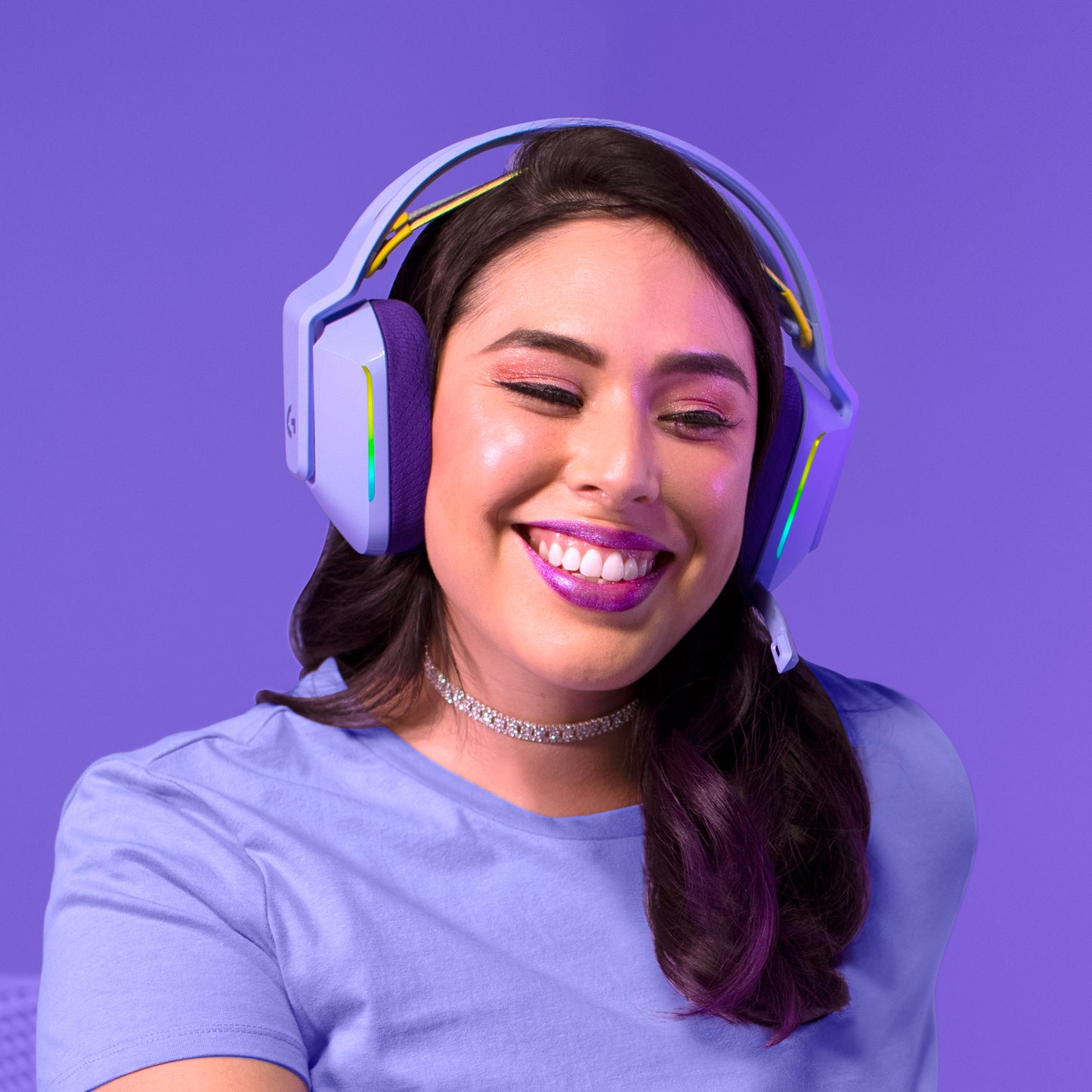 Audífonos Gamer Inalámbricos Logitech G Series G733 Lila Rgb