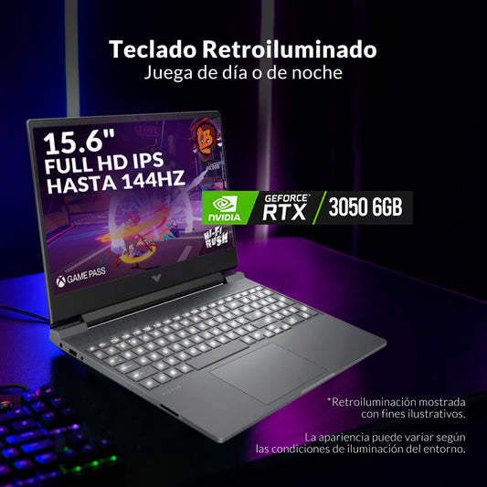 Portatil HP Victus Gaming Ryzen 7 7445HS 24GB 1TB RTX 3050