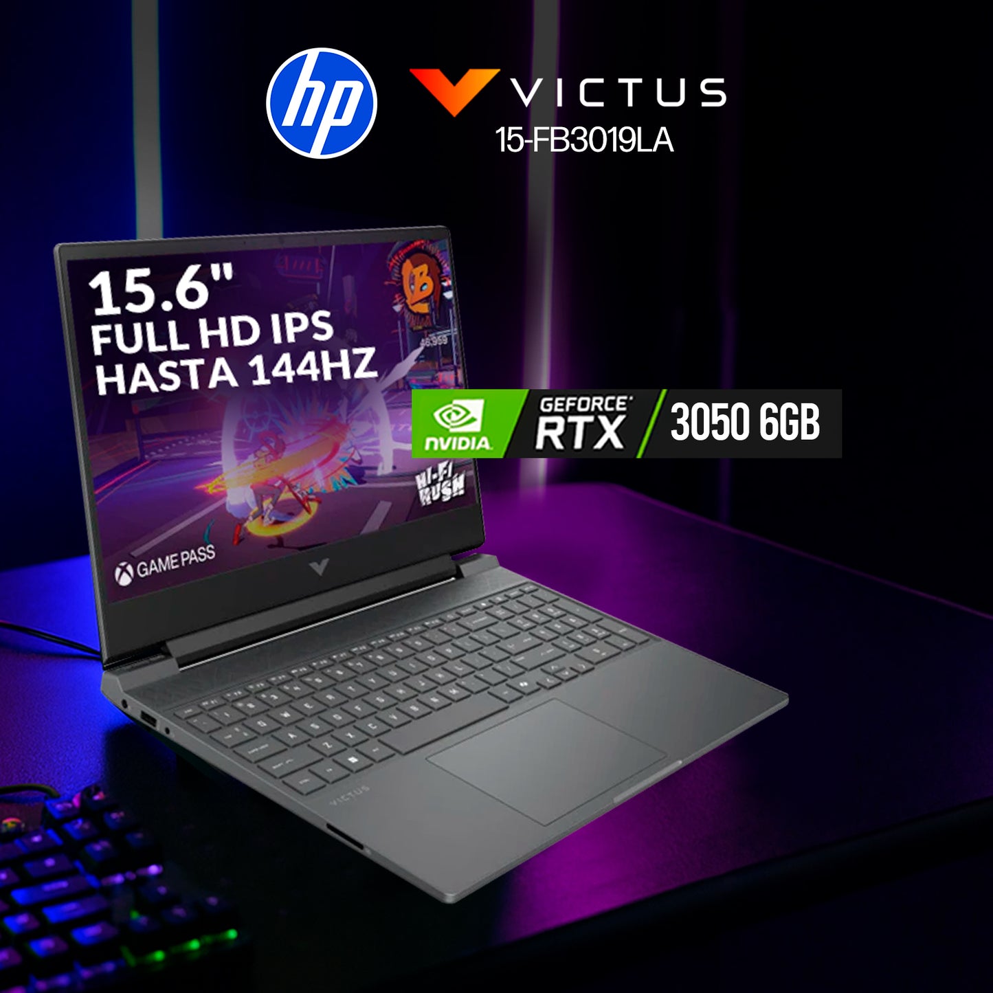 Portatil HP Victus Gaming Ryzen 7 7445HS 8GB 512GB RTX 3050
