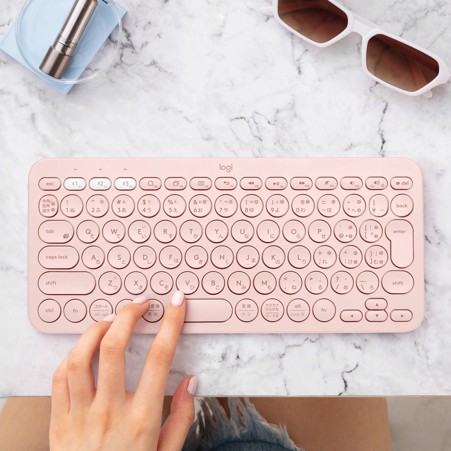 Teclado Inalámbrico Logitech K380s Bluetooth Pebble Rosa