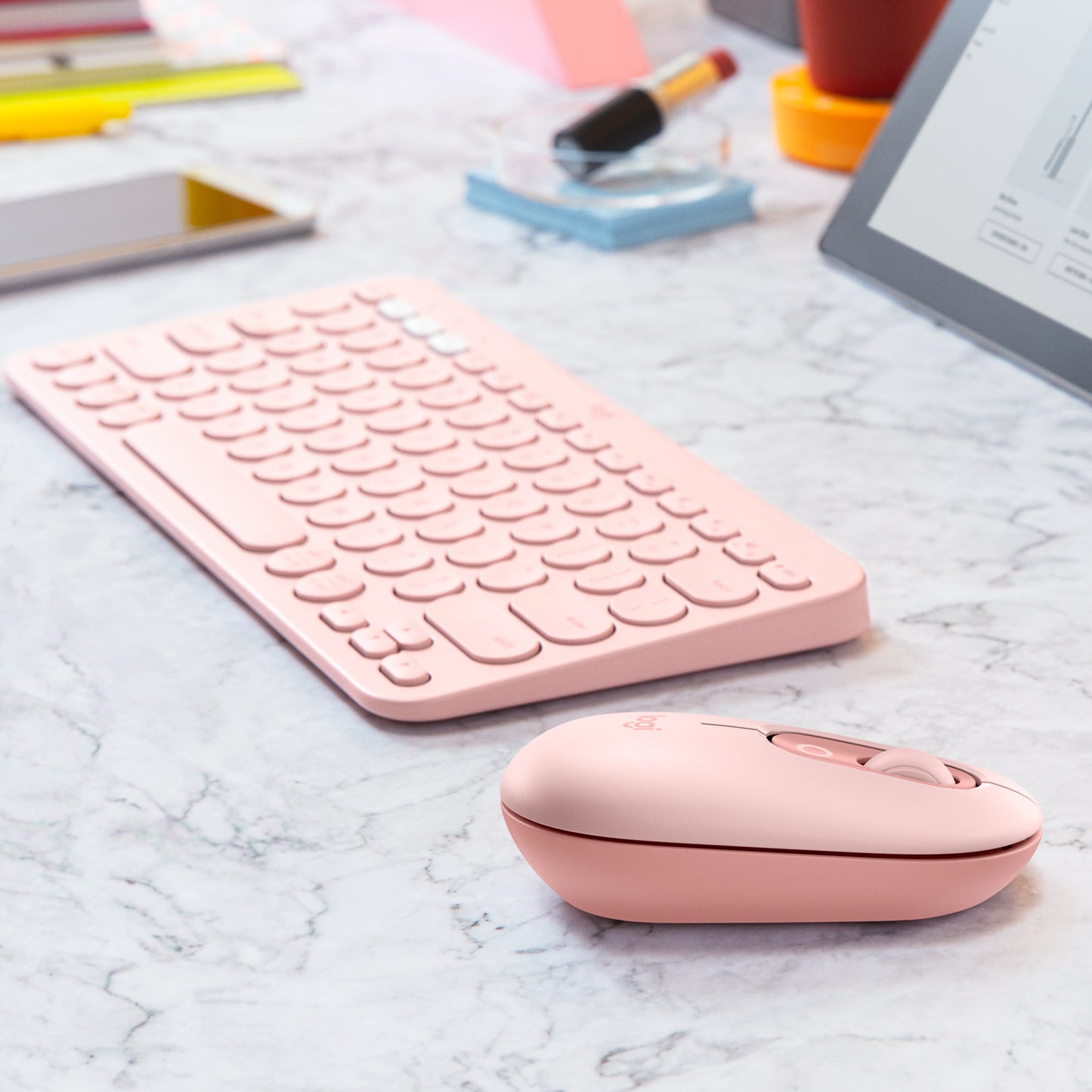 Teclado Inalámbrico Logitech K380s Bluetooth Pebble Rosa
