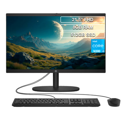 Todo en uno HP 22-dg0010la Core i3 N300 8GB 512GB FHD 21.5